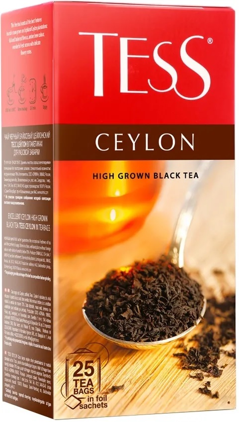 Черный чай ceylon. Чай черный Tess Ceylon в пакетиках. Тесс Цейлон Санрайз черный 25. Чай чёрный Тесс Цейлон 25пак. Чай Тесс 25 пакетиков.